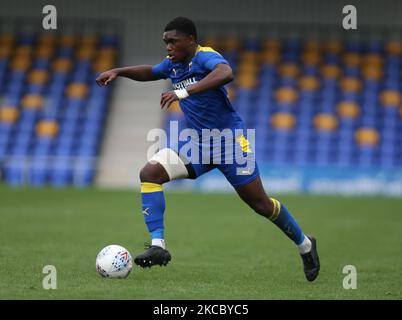 Obed Yeboah von AFC Wimbledon während der vierten Runde des FA Youth Cup zwischen AFC Wimbledon und Tottenham Hotspur am Plough Lane Ground am 31.. März 2021 in Wimbledon, England. (Foto von Action Foto Sport/NurPhoto) Stockfoto