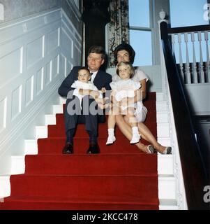 Präsident John F. Kennedy und seine Familie. Stockfoto