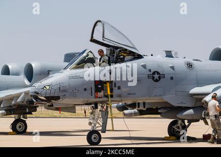 Eine US Air Force A-10 Thunderbolt II auf der Davis Monthan Air Force Base in Arizona. Stockfoto