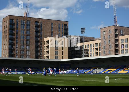 Plough Lane im Rahmen des Sky Bet League 1-Spiels zwischen AFC Wimbledon und Fleetwood Town am 5.. April 2021 in Plough Lane, Wimbledon, London, Großbritannien. (Foto von Federico Maranesi/MI News/NurPhoto) Stockfoto