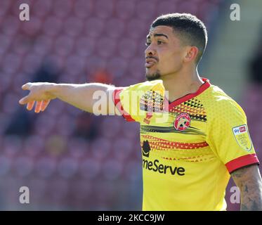 Josh Gordon von Walsall während der Sky Bet League 2 zwischen Leyton Orient und Walsall im Brisbane Road Stadium, Southend, Großbritannien, am 03.. April 2021 (Foto by Action Foto Sport/NurPhoto) Stockfoto