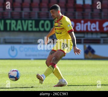 Josh Gordon von Walsall während der Sky Bet League 2 zwischen Leyton Orient und Walsall im Brisbane Road Stadium, Southend, Großbritannien, am 03.. April 2021 (Foto by Action Foto Sport/NurPhoto) Stockfoto