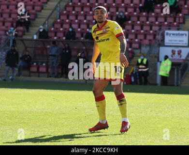 Josh Gordon von Walsall während der Sky Bet League 2 zwischen Leyton Orient und Walsall im Brisbane Road Stadium, Southend, Großbritannien, am 03.. April 2021 (Foto by Action Foto Sport/NurPhoto) Stockfoto