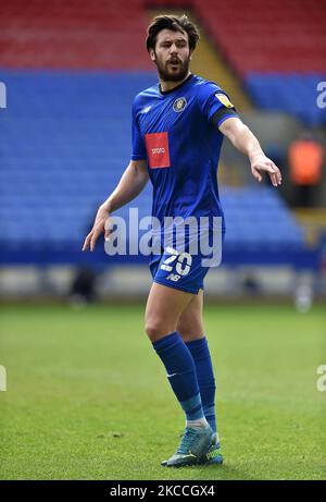 Connor Hall of Harrogate Town während des Sky Bet League 2-Spiels zwischen Bolton Wanderers und Harrogate Town am 10.. April 2021 im Reebok Stadium, Bolton, England. (Foto von Eddie Garvey/MI News/NurPhoto) Stockfoto