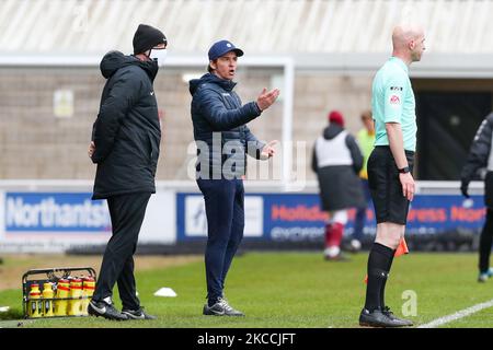 Bristol Rovers-Manager Joey Barton während der zweiten Hälfte des Spiels der Sky Bet League 1 zwischen Northampton Town und Bristol Rovers im PTS Academy Stadium, Northampton ON . (Foto von John Cripps/MI News/NurPhoto) Stockfoto