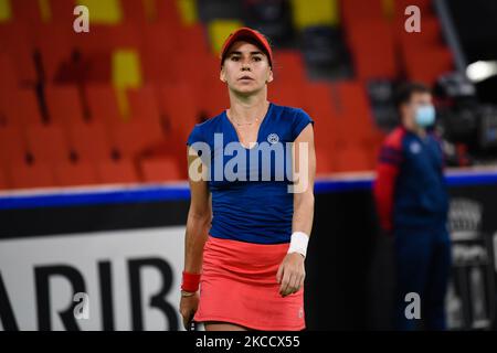 Irina Bara Spielerin des rumänischen Teams während des Spiels gegen Elisabeta Cocciaretto, italienische Spielerin beim Billie Jean King Cup in Cluj-Napoca, Rumänien am 16. April 2021. (Foto von Flaviu Buboi/NurPhoto) Stockfoto