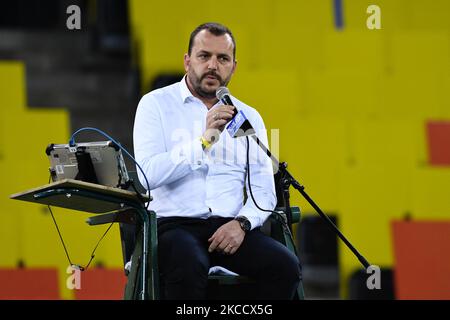 Vorsitzender des Schiedsrichters Damien Dumusois, während des Billie Jean King Cup in Cluj-Napoca, Rumänien, am 16. April 2021. (Foto von Flaviu Buboi/NurPhoto) Stockfoto