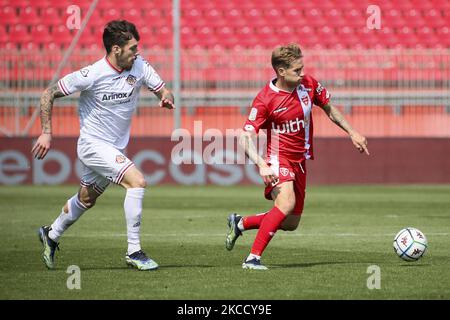 Federico Ricci von AC Monza in Aktion beim Spiel der Serie B zwischen AC Monza und US Cremonese im Stadio Brianteo am 17. April 2021 in Monza, Italien. (Foto von Giuseppe Cottini/NurPhoto) Stockfoto