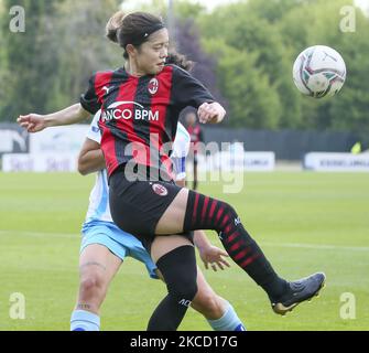 Yui Hasegawa vom AC Mailand in Aktion während der Women Serie Ein Spiel zwischen AC Mailand und SSC Napoli im Centro Sportivo Vismara am 18. April 2021 in Mailand, Italien. (Foto von Giuseppe Cottini/NurPhoto) Stockfoto