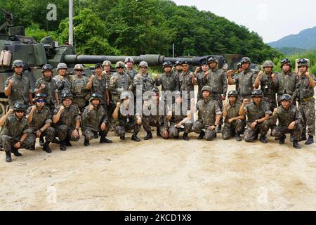 Soldaten der USA und der Republik Korea. Stockfoto