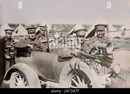 Englische motor Pfadfinder in Frankreich. Stockfoto