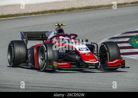 25 Marino Sato aus Japan von Trident, Aktion am ersten Tag des FIA Formel 2 Testens auf dem Circuit de Barcelona - Catalunya am 23. April 2021 in Montmelo, Spanien. (Foto von Xavier Bonilla/NurPhoto) Stockfoto