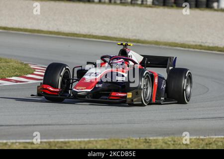 25 Marino Sato aus Japan von Trident, Aktion am zweiten Tag des FIA Formel 2 Tests auf dem Circuit de Barcelona - Catalunya am 24. April 2021 in Montmelo, Spanien. (Foto von Xavier Bonilla/NurPhoto) Stockfoto