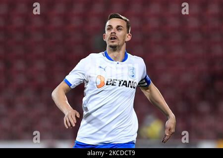 Nicusor Bancu, Kapitän der Universitatea Craiova, im Einsatz während des Matches der Rumänischen Liga 1 zwischen CFR Cluj und Universitatea Craiova, im Dr. Constantin Radulescu Stadium, in Cluj-Napoca, Rumänien, 24. April 2021. (Foto von Flaviu Buboi/NurPhoto) Stockfoto