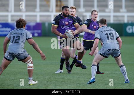 Ukuma Ta'ai von Newcastle Thunder in Aktion beim WETTSPIEL DER BETFRED Championship zwischen Newcastle Thunder und Sheffield Eagles am 25.. April 2021 im Kingston Park, Newcastle, England. (Foto von Chris Lishman/MI News/NurPhoto) Stockfoto