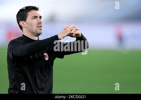 Alessio Romagnoli von AC Mailand während der Serie Ein Spiel zwischen SS Lazio und AC Mailand im Stadio Olimpico, Rom, Italien am 26. April 2021. (Foto von Giuseppe Maffia/NurPhoto) Stockfoto