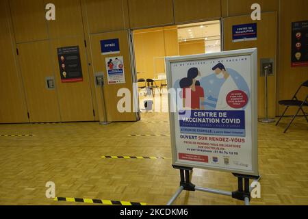 Ansicht des Impfzentrums von Chaville-Sevres-Ville d'Avray, Frankreich, am 29. April 2021. Alle Impfzentren im Departement Hauts de seine können wöchentlich 61000 Personen impfen. (Foto von Daniel Pier/NurPhoto) Stockfoto