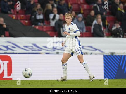 Victor Kristiansen vom FC Kopenhagen beim Spiel der dänischen Superliga zwischen dem FC Kopenhagen und Aarhus AGF am 3. Mai 2021 im Parkenstadion, Kopenhagen, Dänemark. (Foto von Ulrik Pedersen/NurPhoto) Stockfoto