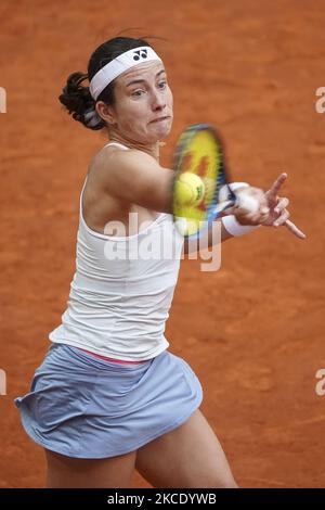 Die lettische Anastasija Sevastova trifft auf die spanische Paula Badosa während ihres 2021 WTA Tour Madrid Open Tennisturnier-Einzelspieles im Caja Magica in Madrid am 3. Mai 2021. Spanien (Foto von Oscar Gonzalez/NurPhoto) Stockfoto