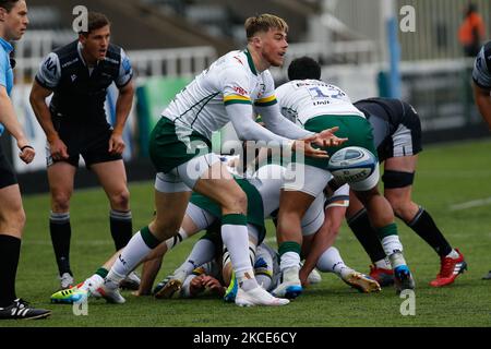 Ollie Hassell-Collins von London Irish in Aktion während des Spiels der Gallagher Premiership zwischen Newcastle Falcons und London Irish im Kingston Park, Newcastle am Samstag, den 8.. Mai 2021. (Foto von Chris Lishman/MI News/NurPhoto) Stockfoto