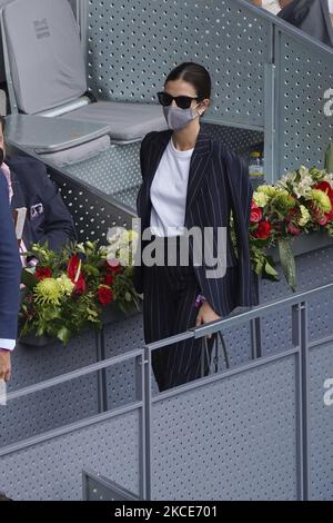 Sandra Gago nahm am 8. Mai 2021 am Tennisspiel der ATP Tour Madrid Open 2021 bei der Caja Magica in Madrid Teil (Foto: Oscar Gonzalez/NurPhoto) Stockfoto