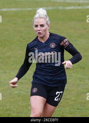 Alex Greenwood vom Manchester City WFC während des Barclays FA Women's Super League-Spiels zwischen West Ham United Women und Manchester City am 25.. April 2021 im Chigwell Construction Stadium in Dagenham, England (Foto by Action Foto Sport/NurPhoto) Stockfoto