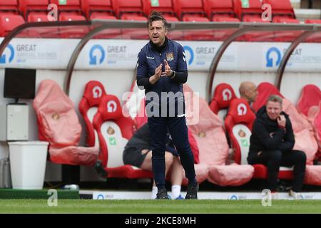 Northampton Town Manager Jon Brady beim Sky Bet League 1-Spiel zwischen Sunderland und Northampton Town am 9.. Mai 2021 im Stadium of Light, Sunderland, Großbritannien. (Foto von Mark Fletcher/MI News/NurPhoto) Stockfoto