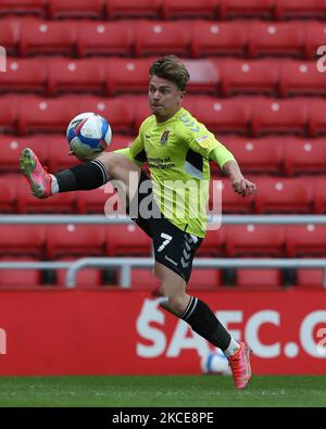 Sam Hoskins von Northampton Town während des Sky Bet League 1-Spiels zwischen Sunderland und Northampton Town am 9.. Mai 2021 im Stadium of Light, Sunderland, Großbritannien. (Foto von Mark Fletcher/MI News/NurPhoto) Stockfoto