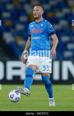 Amir Rrahmani von SSC Napoli während des Serie-A-Spiels zwischen Napoli und Udinese im Stadio Diego Armando Maradona, Neapel, Italien am 11. Mai 2021. (Foto von Giuseppe Maffia/NurPhoto) Stockfoto