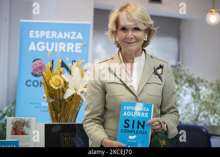 Die spanische Politikerin Esperanza Aguirre während der Präsentation des Buches "Sin Complejos" in Madrid, Spanien, am 14. Mai 2021. (Foto von Oscar Gonzalez/NurPhoto) Stockfoto
