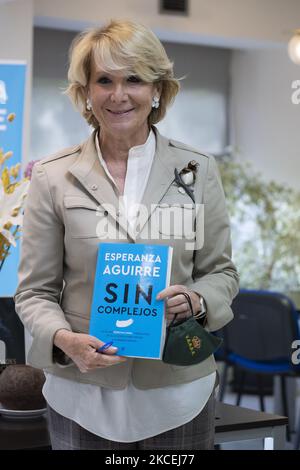 Die spanische Politikerin Esperanza Aguirre während der Präsentation des Buches "Sin Complejos" in Madrid, Spanien, am 14. Mai 2021. (Foto von Oscar Gonzalez/NurPhoto) Stockfoto