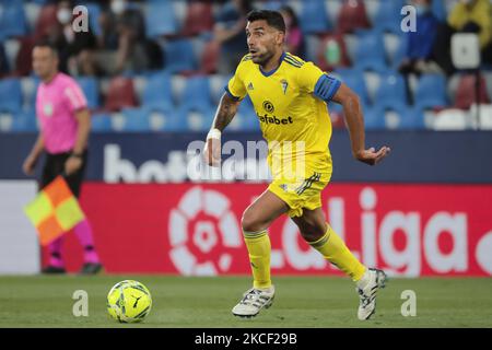 José María Martín-Bejarano Serrano von Cadiz CF beim spanischen La Liga-Spiel zwischen Levante UD und Cadiz CF im Ciutat de Valencia-Stadion am 21. Mai 2021 in Valencia, Spanien. (Foto: Jose Miguel Fernandez/NurPhoto) Stockfoto