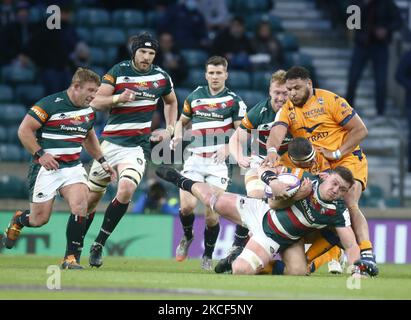 Tommy Reffell von Leicester Tigers beim Challenge Cup Finalspiel zwischen Leicester Tigers und Montpellier, im Twickenham Stadium am 21. Mai 2021 in London, England (Foto von Action Foto Sport/NurPhoto) Stockfoto