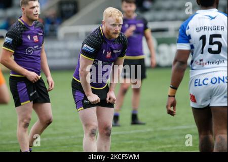 Liam McAvoy in Aktion während des BETFRED Championship-Spiels zwischen Newcastle Thunder und Halifax Panthers am Sonntag, 23.. Mai 2021 im Kingston Park, Newcastle. (Foto von Chris Lishman/MI News/NurPhoto) Stockfoto