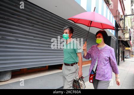 In Taipei und New Taipei wurden nach einer Zunahme von COVID-19-Fällen im Inland in Taipei, Taiwan, am 24. Mai 2021, die Menschen verboten, Speisen zum Mitnehmen in Restaurants zu kaufen. (Foto von Ceng Shou Yi/NurPhoto) Stockfoto