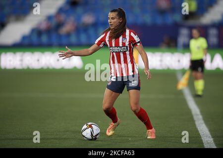 Kylie Strom von Atletico in Aktion beim Halbfinale der Copa de la Reina zwischen Atletico de Madrid und Levante im Estadio Municipal de Butarque am 27. Mai 2021 in Leganes, Spanien. (Foto von Jose Breton/Pics Action/NurPhoto) Stockfoto