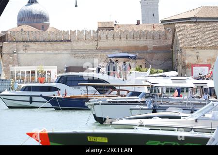 Ein allgemeiner Blick auf die Venedig Boat Show im Arsenale während der Ausgabe 2021 am 29. Mai 2021 in Venedig, Italien. (Foto von Marco Serena/NurPhoto) Stockfoto