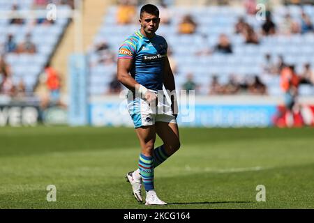 Dan Kelly von Tigers sieht sich während des Spiels der Gallagher Premiership zwischen London Wesps und Leicester Tigers in der Ricoh Arena, Coventry, Großbritannien, am 12.. Juni 2021 an. (Foto von James Holyoak/MI News/NurPhoto) Stockfoto