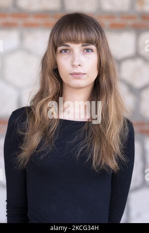 Die belgische Schauspielerin Mya Bollaers posiert während der Porträtsitzung in Madrid, Spanien, am 14. Juni 2021 (Foto: Oscar Gonzalez/NurPhoto) Stockfoto