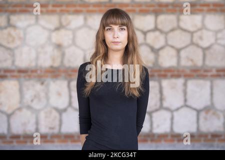 Die belgische Schauspielerin Mya Bollaers posiert während der Porträtsitzung in Madrid, Spanien, am 14. Juni 2021 (Foto: Oscar Gonzalez/NurPhoto) Stockfoto