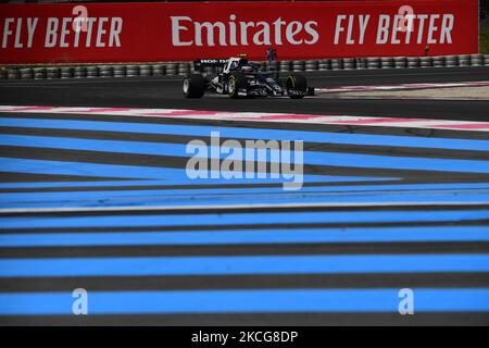 Pierre Gasly von der Scuderia Alpha Tauri Honda fährt seinen AT02-Sitzer während des Qualifyings des französischen GP auf dem Paul Ricard Circuit in Le Castelett, Provence-Alpes-Côte d'Azur, Frankreich, 19. Juni 2021 (Foto: Andrea Diodato/NurPhoto) Stockfoto