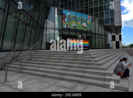 Der Hauptsitz von Facebook EMEA befindet sich am Grand Canal Square in den Dublin Docklands. Am Donnerstag, den 17. Juni 2021, in Dublin, Irland. (Foto von Artur Widak/NurPhoto) Stockfoto