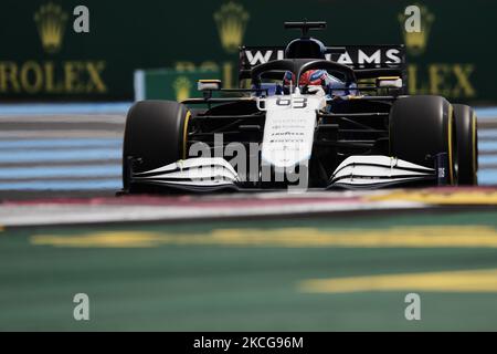 George Russell aus Großbritannien fährt den (63) Williams Racing FW43B Mercedes im Qualifying vor dem Grand Prix von Frankreich F1 auf dem Circuit Paul Ricard am 19. Juni 2021 in Le Castellet, Frankreich. (Foto von Jose Breton/Pics Action/NurPhoto) Stockfoto