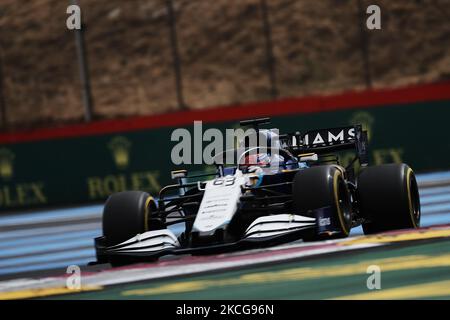 George Russell aus Großbritannien fährt den (63) Williams Racing FW43B Mercedes im Qualifying vor dem Grand Prix von Frankreich F1 auf dem Circuit Paul Ricard am 19. Juni 2021 in Le Castellet, Frankreich. (Foto von Jose Breton/Pics Action/NurPhoto) Stockfoto