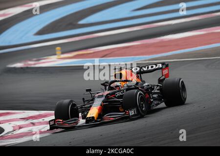 Max Verstappen aus den Niederlanden fährt den (33) Red Bull Racing RB16B Honda während des Grand Prix von Frankreich F1 auf dem Circuit Paul Ricard am 27. Juni 2021 in Le Castellet, Frankreich. (Foto von Jose Breton/Pics Action/NurPhoto) Stockfoto