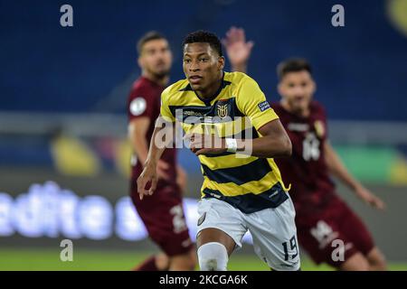 Plata Equador-Spieler feiert sein Tor während des Spiels gegen Venezuela im Engenhão-Stadion, für die Copa America 2021, im Estadio Olímpico Nilton Santos am 20. Juni 2021 in Rio de Janeiro, Brasilien. (Foto von Thiago Ribeiro/NurPhoto) Stockfoto