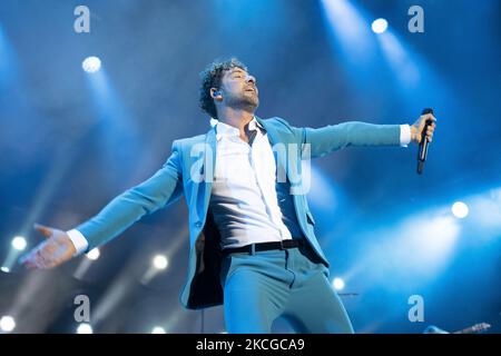 Der Sänger David Bisbal während der Aufführung der EN TUS PLANES 2021 Tour im Palacio de los Deportes in Madrid, Spanien am 22. Juni 2021. (Foto von Oscar Gonzalez/NurPhoto) Stockfoto