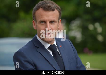 Der französische Präsident Emmanuel MACRON trifft am 23. Juni 2021 im Elysées-Palast in Paris den kosovarischen Premierminister Albin KURTI (Foto: Daniel Pier/NurPhoto) Stockfoto