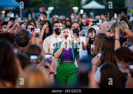 Emma Marrone tritt am 23. Juni 2021 in Mailand, Italien, live bei Carroponte auf. (Foto von Alessandro Bremec/NurPhoto) Stockfoto