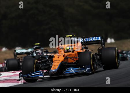 Lando Norris aus Großbritannien fährt den (4) McLaren F1 Team MCL35M Mercedes während des Grand Prix von Frankreich F1 auf dem Circuit Paul Ricard am 27. Juni 2021 in Le Castellet, Frankreich. (Foto von Jose Breton/Pics Action/NurPhoto) Stockfoto